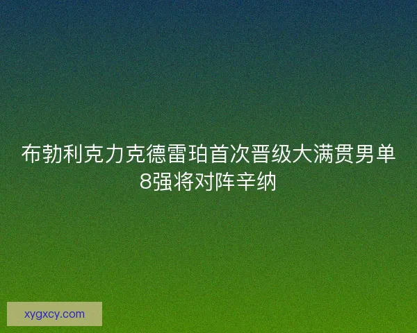 布勃利克力克德雷珀首次晋级大满贯男单8强将对阵辛纳