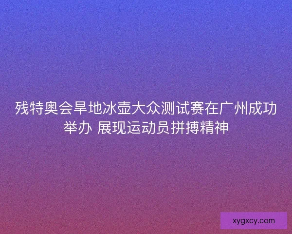 残特奥会旱地冰壶大众测试赛在广州成功举办 展现运动员拼搏精神